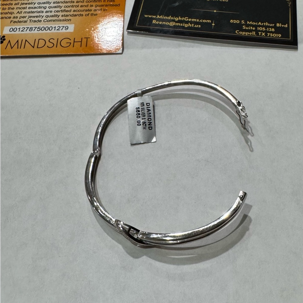 Real Diamond Bracelet Bangle, Gift for her, FREE APPRAISAL, Natural Diamond Gift - Picture 2 of 6
